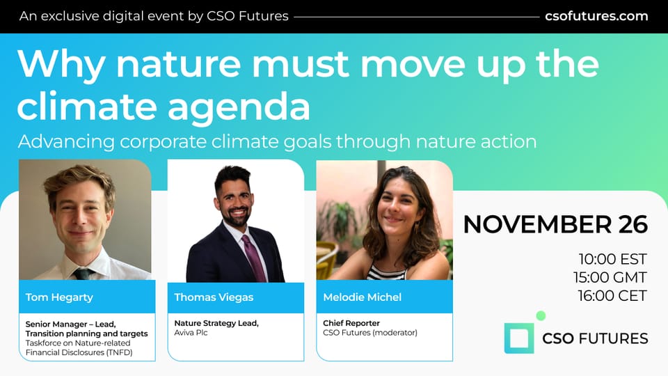 CSO Futures webinar: Why nature must move up the climate agenda